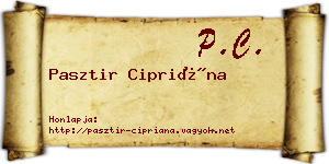 Pasztir Cipriána névjegykártya